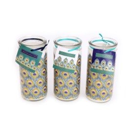 Candela con Bicchiere in Vetro Linea Pavone