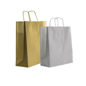Shopper Carta Tinta Unita Oro 22x10x27