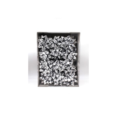Coccarde Stelle Adesive Metal Colore Argento diam.110mm 36pz