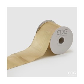 Rotolo Nastro in Tessuto 50mm x 25mt Colore Oro con Bordo Oro
