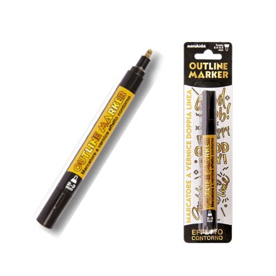 Blister Pen Double Line Oro-Nero 2-3mm