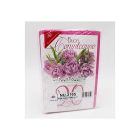 Biglietti Buon Compleanno Fiori 20 Anni 6pz