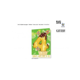 Biglietti Buon Compleanno 4 Anni con Glitter 6pz