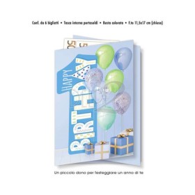 Biglietti Buon Compleanno 1 Anno Porta Soldi 6pz