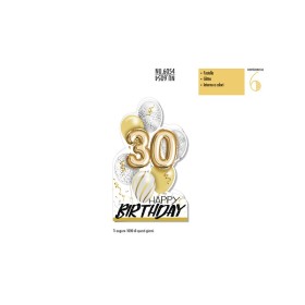 Biglietti Buon Compleanno 30 Anni Sagomati Palloncini 6pz