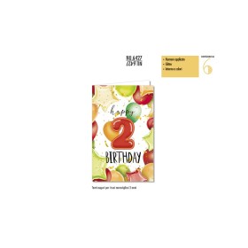 Biglietti Buon Compleanno 2 Anni Numero Applicato 6pz