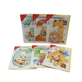 Biglietti Buon Compleanno 1-6 Anni Orsetti 12pz