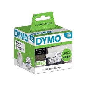 Dymo LabelWriter Etichette Per Badge Non Adesive 51x89mm Rotolo Da 300 Stampa Nera Su Bianco