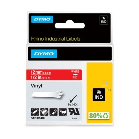 Dymo Nastro 12mmx5,5mt Vinile Bianco Su Rosso