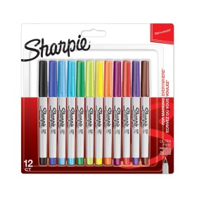Sharpie Pennarelli Indelebili Punta Ultra Fine Colori Assortiti 12pz