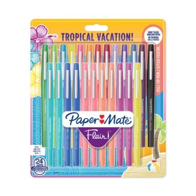 Pennarelli Paper Mate Flair Punta Media Colori Tropical 24pz