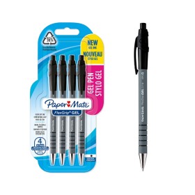 Penne Gel PaperMate FlexGrip 0,7mm Nero 4pz