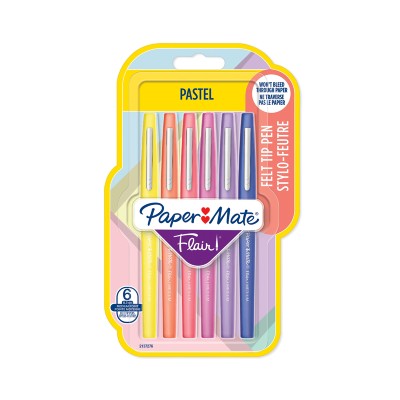 Pennarelli PaperMate Flair Punta M 0,7mm Colori Pastello 6pz