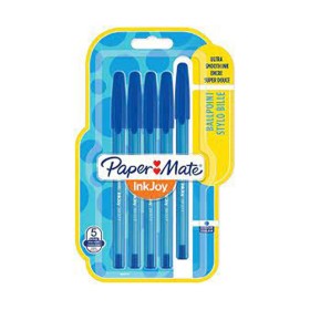 Penne a Sfera con Cappuccio PaperMate InkJoy 100ST Punta F 0,7mm Blu 5pz