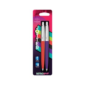 Blister Penne a Sfera Parker Jotter Originals Retrowave Rosso Vermiglio e Viola Indaco Inchiostro Blu 2pz