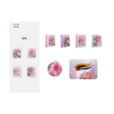 Shopper Carta 24x18x8,5 Fiore Rosa