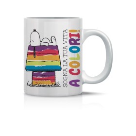 Tazza Mug Peanuts Snoopy Sogna La Tua Vita a Colori