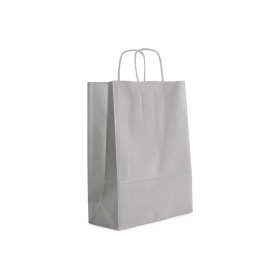 Shopper Carta Tinta Unita Argento 22x10x27