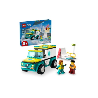 LEGO City Great Vehicles Ambulanza di Emergenza e Snowboard
