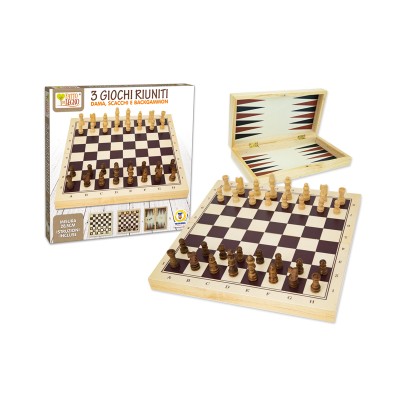 3 Giochi Riuniti Dama - Scacchi - Backgammon