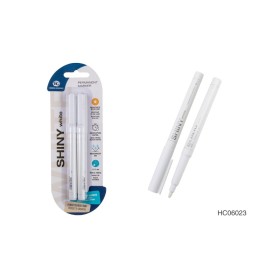 Marcatori Indelebili Shiny Metallic Punta Tonda Bianca 2pz