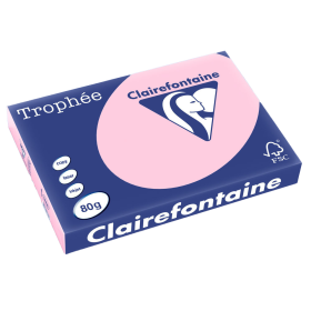 Carta Fotocopie Colorata Clairefontaine A3 80g 500 Fogli Colore Tenue Rosa