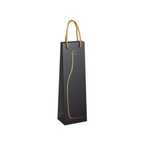 Shopper Carta Bottiglia 12x9x39 Nero Raboso