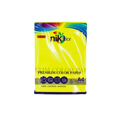 Carta Fotocopie Colorata NikColor A4 160g 125 Fogli Giallo Fluo