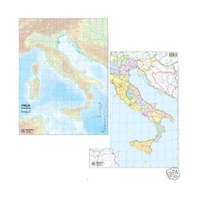 Carta Scolastica Geografica Italia da Banco Muta 29x42cm