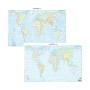 Carta Scolastica Geografica Planisfero da Banco Muta 29x42cm