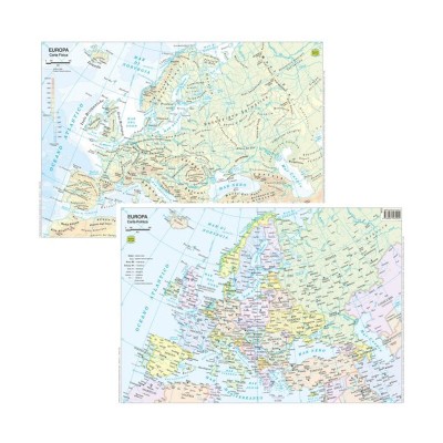 Carta Scolastica Geografica Plastificata da Banco Europa 29x42cm