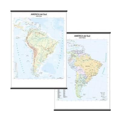 Carta Scolastica Geografica America del Sud 97x134cm