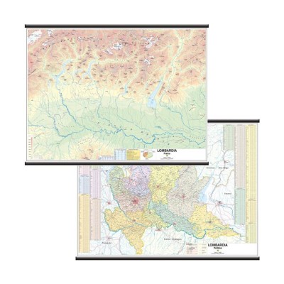 Carta Scolastica Geografica Lombardia 99x132cm