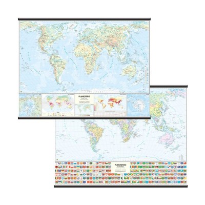 Carta Scolastica Geografica del Mondo Murale 99x132cm