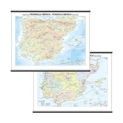Carta Scolastica Geografica Penisola Iberica 99x132cm