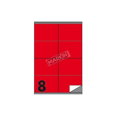 Scatola da 100 Etichette Adesive Laser Rosso A4 105x72 mm