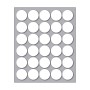 Busta da 10 Fogli Etichette Adesive Bianche in Foglietto Rotonde diam. 22 mm