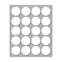 Busta da 10 Fogli Etichette Adesive Bianche in Foglietto Rotonde diam. 27 mm