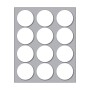 Busta da 10 Fogli Etichette Adesive Bianche in Foglietto Rotonde diam. 34 mm