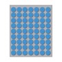 Busta da 10 Fogli Etichette Adesive Colore Blu Rotonde diam. 14 mm