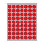 Busta da 10 Fogli Etichette Adesive Colore Rosso Rotonde diam. 14 mm