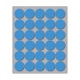 Busta da 10 Fogli Etichette Adesive Colore Blu Rotonde diam. 18 mm