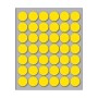 Busta da 10 Fogli Etichette Adesive Colore Giallo Rotonde diam. 18 mm