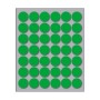 Busta da 10 Fogli Etichette Adesive Colore Verde Rotonde diam. 18 mm