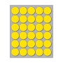 Busta da 10 Fogli Etichette Adesive Colore Giallo Rotonde diam. 22 mm