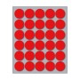 Busta da 10 Fogli Etichette Adesive Colore Rosso Rotonde diam. 22 mm