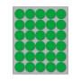 Busta da 10 Fogli Etichette Adesive Colore Verde Rotonde diam. 22 mm