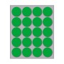 Busta da 10 Fogli Etichette Adesive Colore Verde Rotonde diam. 27 mm