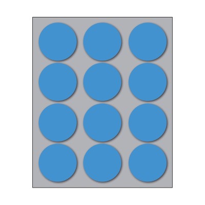 Busta da 10 Fogli Etichette Adesive Colore Blu Rotonde diam. 34 mm