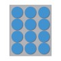 Busta da 10 Fogli Etichette Adesive Colore Blu Rotonde diam. 34 mm